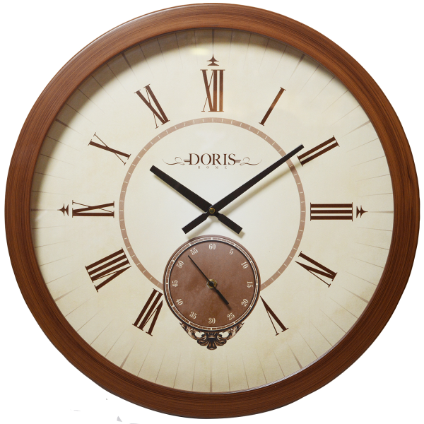 ساعت دیواری چوبی لوتوس Lotus | ساعت دیواری سایز 50 با موتور ثانیه شمار |  مدل دوریس 2043