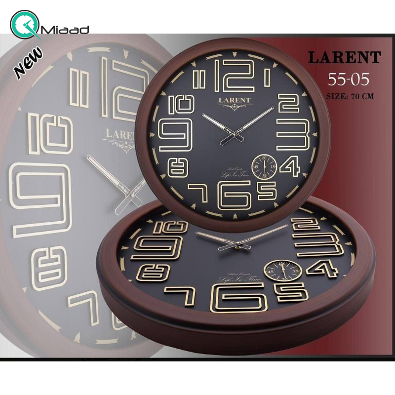 ساعت دیواری لارنت مدل 5505 سایز 70 عدد لاتین