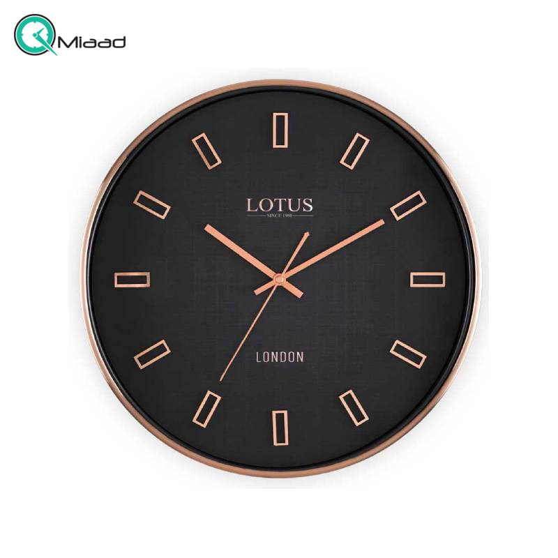 ساعت دیواری فلزی لوتوس مدل اولین کد 7714 رنگ رزگلد