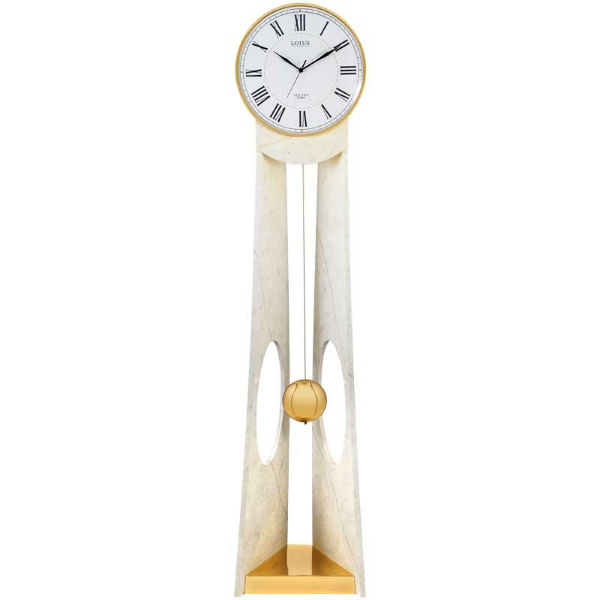 ساعت ایستاده و کنارسالنی لوتوس مدل 14142 سفید طلایی