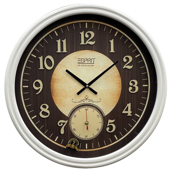 ساعت دیواری چوبی اسپریت مدل 2013، ساعت دیواری چوبی با موتور ثانیه شمار مستقل در پایین ساعت، رنگ سفید