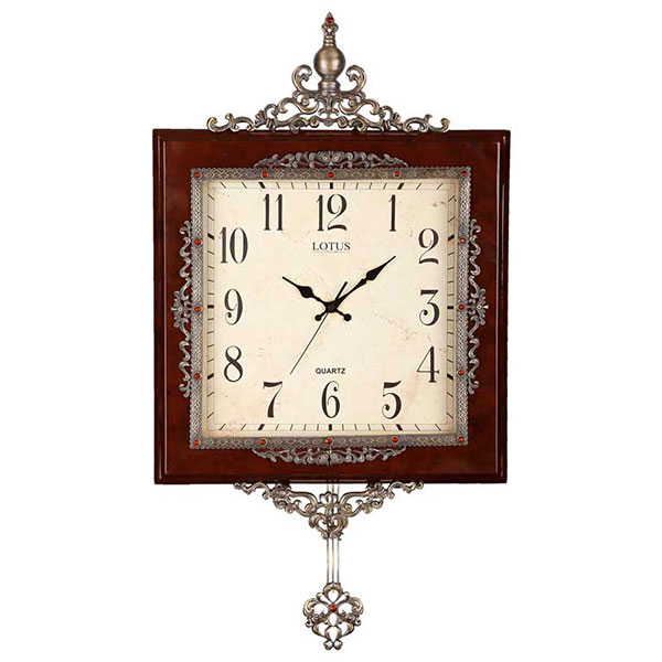 ساعت دیواری چوبی پاندول دار لوتوس کد 1804