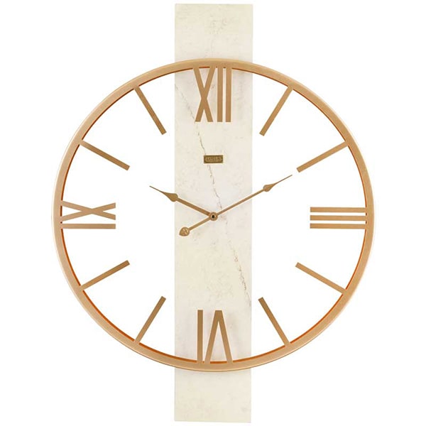 ساعت دیواری فلزی لوتوس مدل 20141 سفیدطلایی