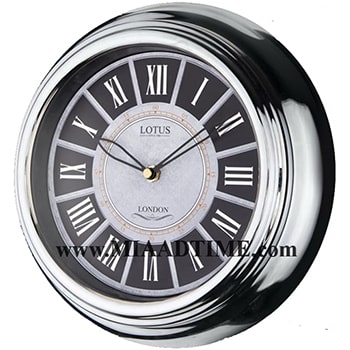ساعت دیواری لوتوس فلزی سیلور کد DEXTER M-4005