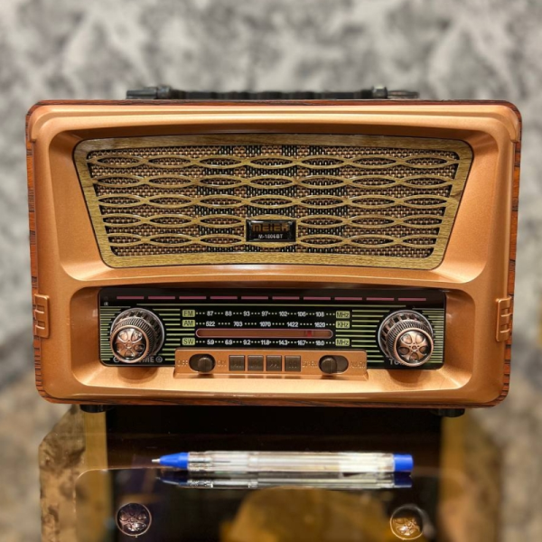 رادیو کلاسیک شارژی کوچک مدل 1806، رادیو طرح قدیمی سایز کوچک با قابلیت های بلوتوث / رادیو  و پورت USB