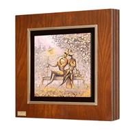 تابلو چوبی ورق طلای لوتوس مدل FWSGB-J  تابلو تزیینی