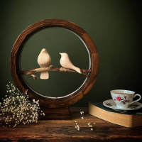 آباژور رومیزی چوبی دست ساز، آباژور نئونی ساخته شده با چوب روس مدل 155 آباژور والتر چوبی