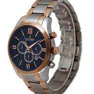 ساعت مچی رومانسون زنانه کرنوگراف گرد فلزی دو رنگ رزگلد صفحه سرمه ای کد 5079 فروش ساعت مچی طرح اصلی