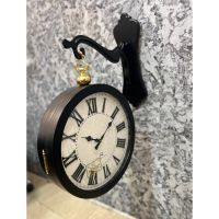 ساعت دیواری دو طرفه ارس مدل 4038، ساعت دو طرفه بسیار بینظیر، تمام چوب سنگین با موتور درجه یک روانگرد، رنگ مشکی  ساعت برند ارس