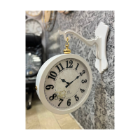 ساعت دیواری دو طرفه ارس مدل 4038، ساعت دو طرفه بسیار بینظیر، تمام چوب سنگین با موتور درجه یک روانگرد، رنگ سفید  ساعت برند ارس