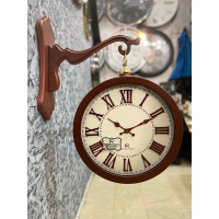 ساعت دیواری دو طرفه ارس مدل 4038، ساعت دو طرفه بسیار بینظیر رنگ قهوه ای، تمام چوب سنگین با موتور درجه یک روانگرد  ساعت برند ارس