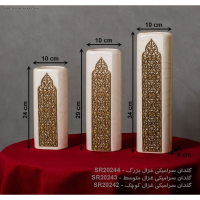 گلدان سرامیکی مدل غزال GO20244، گلدان تزیینی سه سایز و دکوری با طراحی ساده و زیبا و همینطور خلاقانه، طرح غزال  آسوریک
