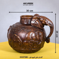 گلدان مدل فیل کد GO27288، گلدان تزیینی و دکوری با طراحی شگفت انگیز و متمایز، رنگ قهوه ای  آسوریک