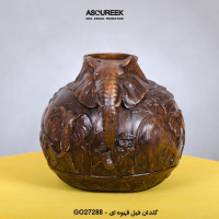 گلدان مدل فیل کد GO27288، گلدان تزیینی و دکوری با طراحی شگفت انگیز و متمایز، رنگ قهوه ای  محصولات آسوریک