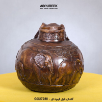 گلدان مدل فیل کد GO27288، گلدان تزیینی و دکوری با طراحی شگفت انگیز و متمایز، رنگ قهوه ای