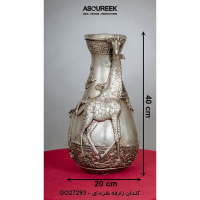 گلدان مدل زرافه کد GO27293، گلدان تزیینی و دکوری با طراحی شگفت انگیز و متمایز، رنگ نقره ای  آسوریک