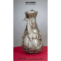 گلدان مدل زرافه کد GO27293، گلدان تزیینی و دکوری با طراحی شگفت انگیز و متمایز، رنگ نقره ای