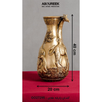 گلدان مدل زرافه کد GO27295، گلدان تزیینی و دکوری با طراحی شگفت انگیز و متمایز، رنگ طلایی  آسوریک