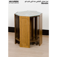 میز عسلی چوبی مدل M104064، میز عسلی چوبی 8 ضلعی سه تایی، میز عسلی مدل با طراحی کلاسیک، رنگ نقره ای میز عسلی 3 تکه