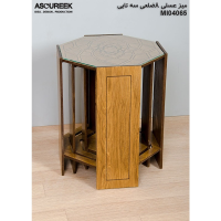 میز عسلی چوبی مدل M104065، میز عسلی چوبی 8 ضلعی سه تایی، میز عسلی مدل با طراحی کلاسیک میز عسلی سلطنتی