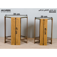 میز عسلی چوبی مدل M104069، میز عسلی چوبی 8 ضلعی دو تایی، میز عسلی مدل با طراحی کلاسیک میز عسلی چوبی