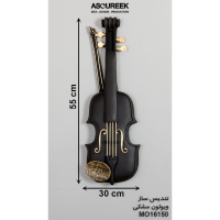 مجسمه ساز ویولن مدل MO16150، مجسمه زیبا و تزیینی ساز ویولن با تنوع رنگ بندی، دکوری بسیار زیبا برای هر سطح و میزی، رنگ مشکی  جهزیه شیک