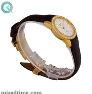 ساعت مچی سیتیزن زنانه زیرثانیه گرد چرمی طلایی صفحه سفید مدل 6214L ساعت سیتیزن زنانه قیمت