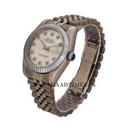 ساعت مچی رولکس مردانه، دیت جاست استیل، صفحه سفید | کد 16233G ROLEX