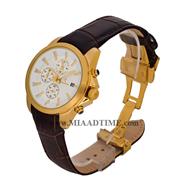 ساعت مچی رومانسون زنانه کرنوگراف گرد چرمی طلایی صفحه سفید کد 1814 فروش ساعت مچی طرح اصلی