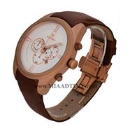 ساعت مچی رومانسون مردانه کرنوگراف گرد چرمی رزگلد صفحه سفید کد 1829 ساعت مچی مردانه مارک دار