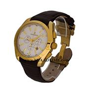 ساعت مچی رومانسون مردانه کرنوگراف گرد چرمی طلایی صفحه سفید کد 1871 ساعت مچی مردانه مارک دار