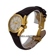 ساعت مچی رومانسون زنانه کرنوگراف گرد چرمی طلایی صفحه سفید کد 1871 فروش ساعت مچی طرح اصلی