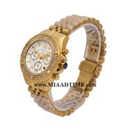 ساعت ویولت Violet زنانه کرنوگراف گرد فلزی نگین دار طلایی صفحه سفید کد 0484/2 خرید اینترنتی ساعت ویولت اصل