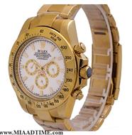 ساعت مچی رولکس مردانه کرنوگراف فلزی طلایی صفحه سفید کد 16373 خرید ساعت مچی مردانه سه موتوره ارزان