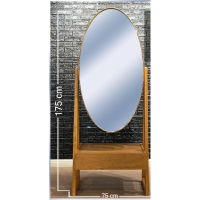 آینه ایستاده برند هاردی مدل 601، آینه بسیار زیبا و درجه یک با متریال تمام چوب بدنه، سایز 175x75 سانتی متر دکوراسیون