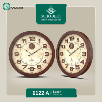 ساعت دیواری چوبی شوبرت، ساعت دیواری کلاسیک قطر 58 پاندول دار با موتور ثانیه شمار و موتور آرامگرد تایوانی، مدل 6122 A مدل ساعت دیواری