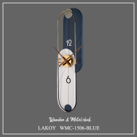 ساعت دیواری مدرن لاکوی کد WMC-1506، ساعت دیواری لاکوی با متریال با کیفیت و با دوام، طراحی مینیمال، دارای موتور آرامگرد و 5 سال گارانتی، رنگ آبی