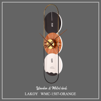 ساعت دیواری مدرن لاکوی کد WMC-1507، ساعت دیواری لاکوی با متریال با کیفیت و با دوام، طراحی مینیمال، دارای موتور آرامگرد و 5 سال گارانتی، رنگ نارنجی