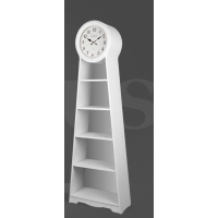 ساعت ایستاده ویترین دار لوتوس مدل 998، ساعت سالنی با طراحی ویترین دار و کتابخانه ای، ساعتی با متریال چوب مقاوم بدنه و طراحی نوین، رنگ سفید خرید ساعت ایستاده