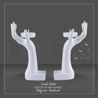 جا شمعی مدل MELLISSA کد PH-70014، جا شمعی بسیار زیبا و متفاوت، طراحی شده از متریال پلی رزین، رنگ سفید جهزیه شیک