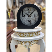 ساعت رومیزی اونیکس مدل BT 325، ساعت رومیزی چوبی متفاوت با متریال صفحه فوم، طرح چرم و اعداد مولتی، صفحه طوسی  قیمت ساعت رومیزی