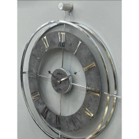 ساعت دیواری تسو مدل 1019، ساعت دیواری مدرن و ساده قطر 70 سانت با موتور آرامگرد، متریال فلز بدنه با آبکاری فورتیک، رنگ نقره ای مشخصات ساعت دیواری