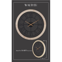 ساعت دیواری والتر Walther کد 8071 | ساعت دیواری سایز 80 با موتور آرامگرد، ترکیب چوب و فلز در متریال ساعت، دارای طراحی مدرن و بدنه چوبی، رنگ وایت واش