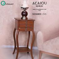 میز تلفن چوبی آکاژو کد 06، میز کنار مبلی با طراحی ساده و کلاسیک، دارای دو کشو و دو فضا برای نگه داری وسایل دکوری  انواع میز گرامافون