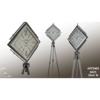 ساعت ایستاده آرتمیس مدل 2065، ساعت سالنی تمام فلزی با آبکاری فورتیک، دارای سه پایه مخصوص، موتور آرامگرد تایوانی و دارای چهار رنگ، رنگ نقره ای صفحه سفید  ساعت ایستاده جدید
