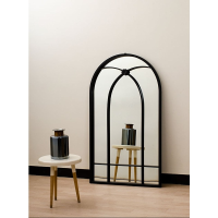 آینه متال 120 قوس تک مدل AY38001، آینه ای بسیار زیبا با طراحی چوبی و کلاسیک دکوراسیون