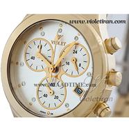 ساعت مچی ویولت زنانه کرنوگراف گرد فلزی طلایی صفحه سفید مدل 0120/2L ساعت مچی استیل مارک