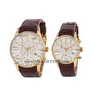 ساعت ویولت Violet زنانه کرنوگراف گرد چرمی طلایی صفحه سفید کد 0358/2L ساعت مچی زنانه بند چرمی