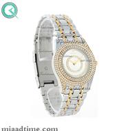 ساعت ویولت Violet زنانه گرد نگین دار فلزی دو رنگ صفحه سفید کد 0380/2L خرید اینترنتی ساعتهای زنانه ویولت