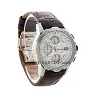 ساعت مچی ویولت زنانه کرنوگراف گرد چرمی استیل صفحه سفید مدل 0414L انواع ساعت زنانه اسپرت